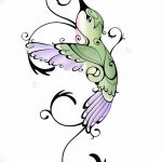 Фото эскиз тату колибри 15.10.2018 №041 - sketch of hummingbird tattoo - tatufoto.com