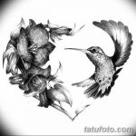 Фото эскиз тату колибри 15.10.2018 №049 - sketch of hummingbird tattoo - tatufoto.com