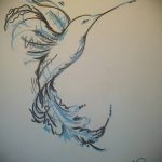Фото эскиз тату колибри 15.10.2018 №053 - sketch of hummingbird tattoo - tatufoto.com