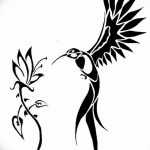 Фото эскиз тату колибри 15.10.2018 №071 - sketch of hummingbird tattoo - tatufoto.com