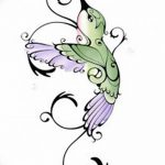 Фото эскиз тату колибри 15.10.2018 №072 - sketch of hummingbird tattoo - tatufoto.com