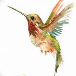 Фото эскиз тату колибри 15.10.2018 №083 - sketch of hummingbird tattoo - tatufoto.com