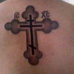 православный крест на спине тату 7
