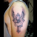тату православный крест на плече мужские 2