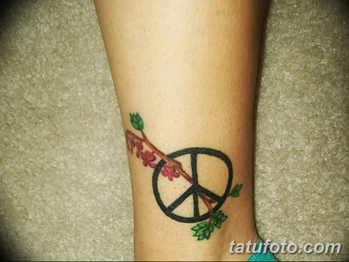 фото рисунка тату пацифизм - знак мира 14.11.2018 № 028 - Tattoo pacifism -...