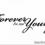 Фото рисунка Тату forever young 03.11.2018 №003 - Tattoo forever young - tatufoto.com