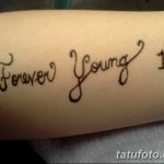 Фото рисунка Тату forever young 03.11.2018 №053 - Tattoo forever young - tatufoto.com