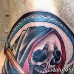Фото рисунка тату коса 06.11.2018 №097 - scythe tattoo photo - tatufoto.com