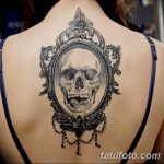 Фото рисунка тату череп в зеркале 25.11.2018 №006 - tattoo skull in mirror - tatufoto.com