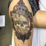 Фото рисунка тату череп в зеркале 25.11.2018 №015 - tattoo skull in mirror - tatufoto.com