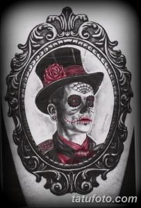 Фото рисунка тату череп в зеркале 25.11.2018 №017 - tattoo skull in mirror - tatufoto.com