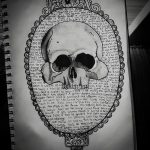 Фото рисунка тату череп в зеркале 25.11.2018 №019 - tattoo skull in mirror - tatufoto.com