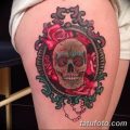Фото рисунка тату череп в зеркале 25.11.2018 №027 - tattoo skull in mirror - tatufoto.com