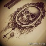 Фото рисунка тату череп в зеркале 25.11.2018 №037 - tattoo skull in mirror - tatufoto.com