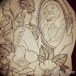 Фото рисунка тату череп в зеркале 25.11.2018 №041 - tattoo skull in mirror - tatufoto.com