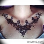 фото рисунка Мехенди на женской груди 30.11.2018 №027 - Mehendi breast - tatufoto.com