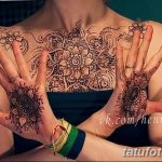 фото рисунка Мехенди на женской груди 30.11.2018 №038 - Mehendi breast - tatufoto.com