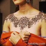 фото рисунка Мехенди на женской груди 30.11.2018 №061 - Mehendi breast - tatufoto.com