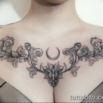 фото рисунка Мехенди на женской груди 30.11.2018 №067 - Mehendi breast - tatufoto.com