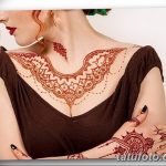 фото рисунка Мехенди на женской груди 30.11.2018 №087 - Mehendi breast - tatufoto.com