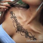 фото рисунка Мехенди на женской груди 30.11.2018 №100 - Mehendi breast - tatufoto.com