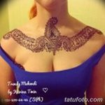 фото рисунка Мехенди на женской груди 30.11.2018 №116 - Mehendi breast - tatufoto.com