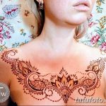 фото рисунка Мехенди на женской груди 30.11.2018 №119 - Mehendi breast - tatufoto.com