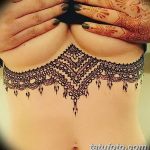 фото рисунка Мехенди на женской груди 30.11.2018 №145 - Mehendi breast - tatufoto.com