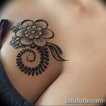 фото рисунка Мехенди на женской груди 30.11.2018 №154 - Mehendi breast - tatufoto.com