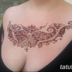 фото рисунка Мехенди на женской груди 30.11.2018 №158 - Mehendi breast - tatufoto.com