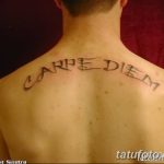 фото рисунка тату надписи Carpe diem 16.11.2018 №086 - tattoo carpe diem - tatufoto.com