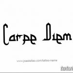 фото рисунка тату надписи Carpe diem 16.11.2018 №159 - tattoo carpe diem - tatufoto.com