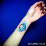 фото рисунка тату пацифизм - знак мира 14.11.2018 №110 - Tattoo pacifism - tatufoto.com