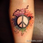 фото рисунка тату пацифизм - знак мира 14.11.2018 №113 - Tattoo pacifism - tatufoto.com
