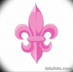 Розовый эскиз татуировки флер-де-лис с мягкими градиентами и плавными линиями. Идеально подходит для девушек, предпочитающих нежные и романтичные рисунки.