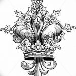 эскиз тату геральдическая лилия 12.11.2018 №047 - sketch tattoo heraldic lily - tatufoto.com