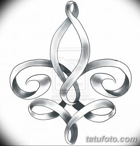 Фото тату: татуировка Fleur-de-lis в серебристых тонах с использованием техники светотени. Подходит для элегантной и стильной татуировки.