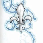 эскиз тату геральдическая лилия 12.11.2018 №060 - sketch tattoo heraldic lily - tatufoto.com
