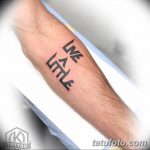 фото тату Надписи 16.12.2018 №050 - Photo tattoo Lettering - tatufoto.com