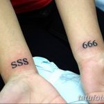 фото тату Число дьявола 666 16.12.2018 №008 - tattoo number devil 666 - tatufoto.com