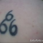 фото тату Число дьявола 666 16.12.2018 №010 - tattoo number devil 666 - tatufoto.com