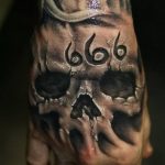 фото тату Число дьявола 666 16.12.2018 №017 - tattoo number devil 666 - tatufoto.com