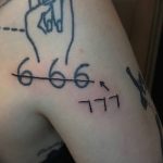 фото тату Число дьявола 666 16.12.2018 №018 - tattoo number devil 666 - tatufoto.com