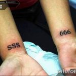 фото тату Число дьявола 666 16.12.2018 №032 - tattoo number devil 666 - tatufoto.com