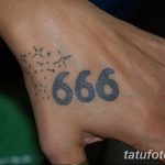 фото тату Число дьявола 666 16.12.2018 №036 - tattoo number devil 666 - tatufoto.com