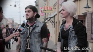 Фотография мужчины и женщины с множеством татуировок на теле. Различные стили и сюжеты татуировок.