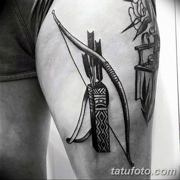 фото тату лук и стрелы 21.01.2019 №005 - photo tattoo bow and arrow - tatufoto.com