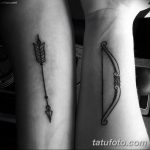 фото тату лук и стрелы 21.01.2019 №031 - photo tattoo bow and arrow - tatufoto.com