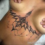 фото тату под женской грудью 26.01.2019 №024 - tattoo under the breasts - tatufoto.com