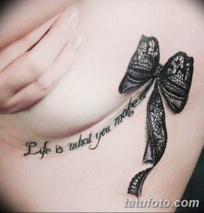 фото тату под женской грудью 26.01.2019 №066 - tattoo under the breasts - tatufoto.com